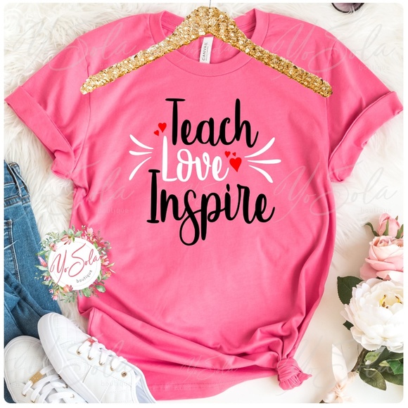 Tops - Charity Pink "Teach Love Inspire" T-shirt